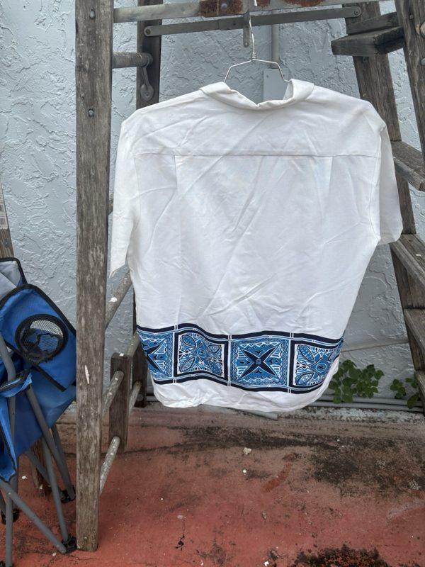 1950s Hawaiian Button-Up Shirt, 100% Cotton, Loop Collar, XL, photo 4