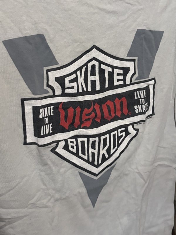 1987 Vision Skate Boards Skate To Live Tee, USA, M, photo 2