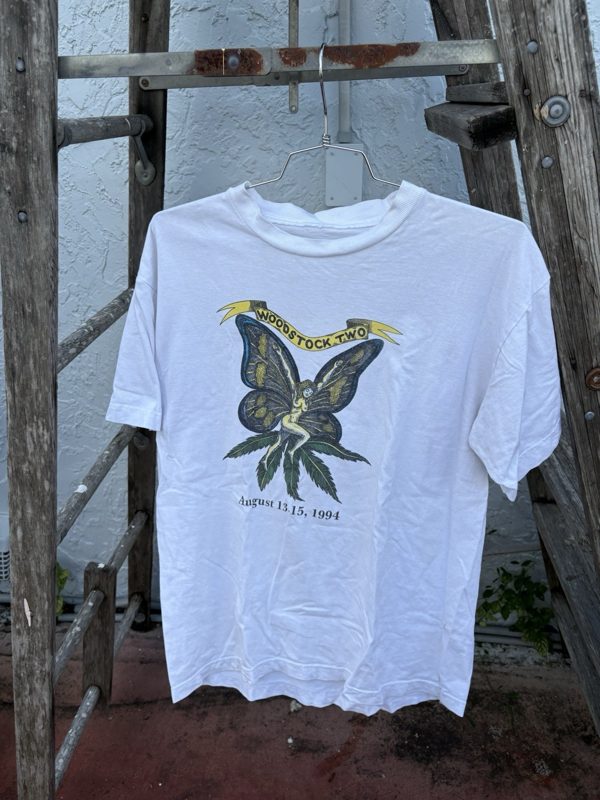 1994 Woodstock Two Tee, White, Butterfly Angel Graphic, L, photo 1