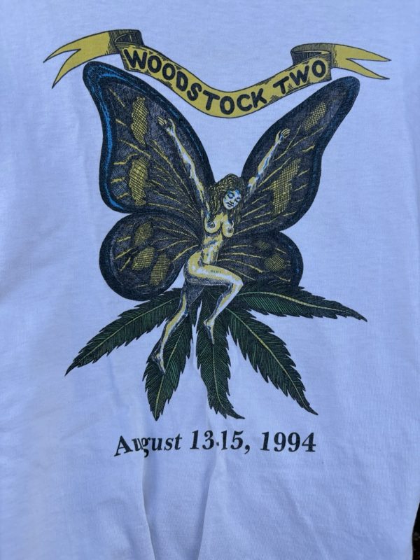1994 Woodstock Two Tee, White, Butterfly Angel Graphic, L, photo 2