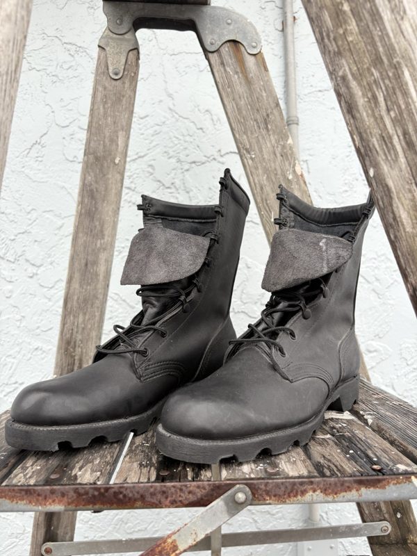 1999 Ro-Search US Military Combat Boots, 8R, Black Leather, Panama Sole, Unissued, photo 1