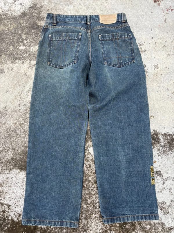 90s World Industries Straight Skate Jeans, Waist 30, Made in USA, Embroidered Leg, photo 2