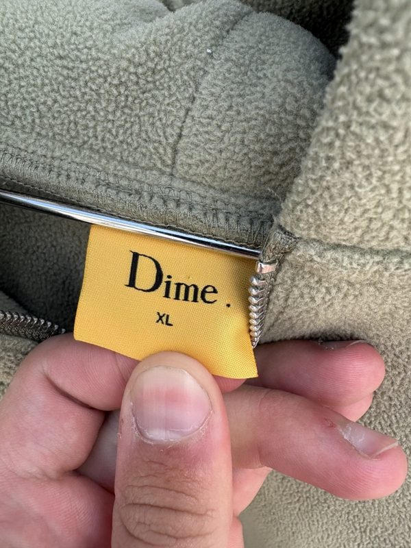 Dime MTL Polar Fleece Half-Zip Hoodie, Sage Green, METEO Patch, XXL, photo 2