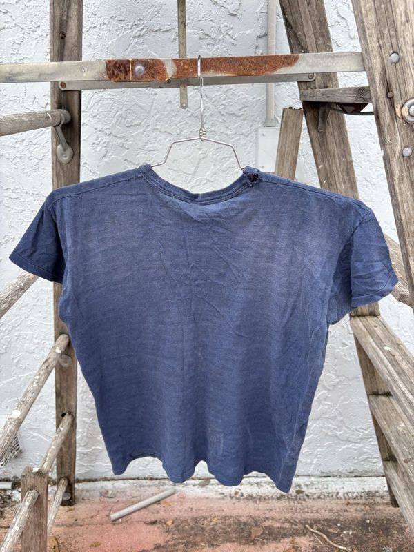 Early 70s adidas Spellout Tee, Navy, Sun Faded, Distressed, M, photo 5