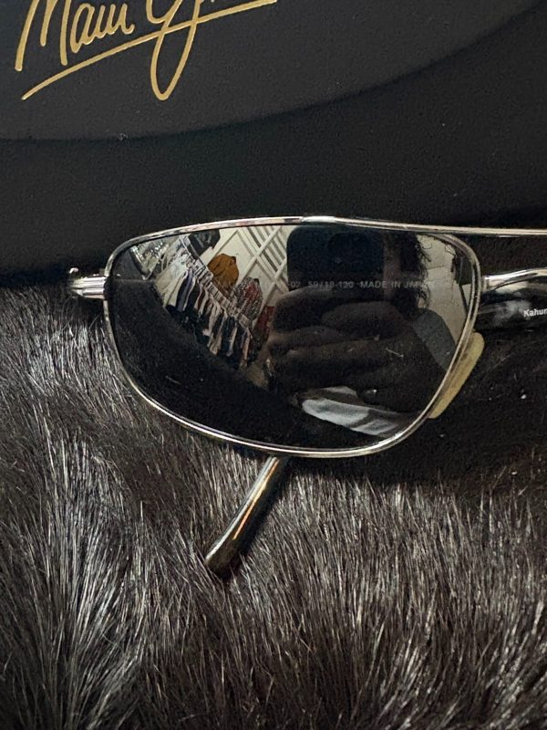 Maui Jim Polarized Sunglasses, Silver Wire Frame, Crystal Lenses, with Case, photo 2