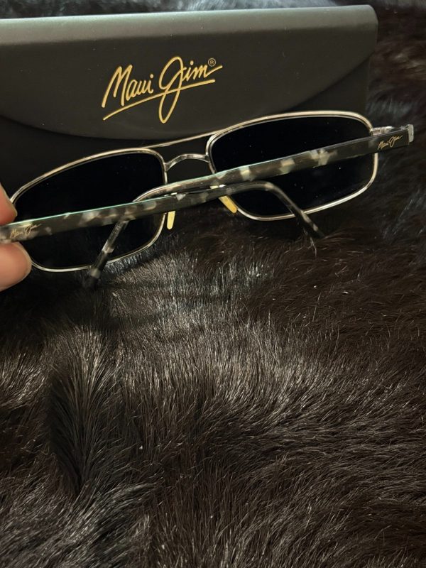 Maui Jim Polarized Sunglasses, Silver Wire Frame, Crystal Lenses, with Case, photo 5