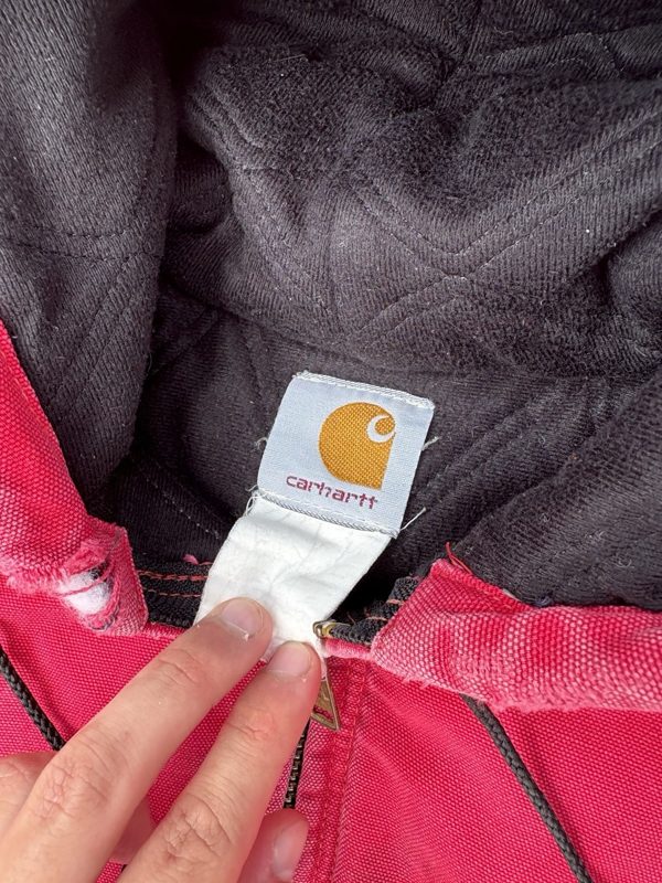 Vintage Carhartt Hooded Jacket, Faded Red to Pink, Distressed, photo 4