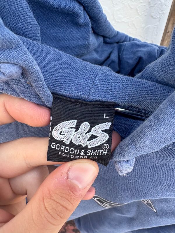 Vintage G&S Gordon & Smith Skate Hoodie, Faded Blue, Diamond Logo, L, photo 5