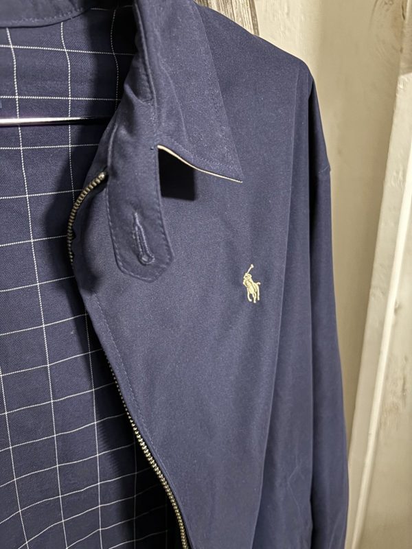 Vintage Polo Ralph Lauren Harrington Jacket, Navy, Windowpane Lining, XL, photo 2