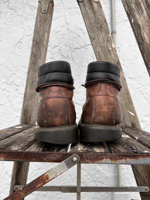 Vintage Red Wing Moc Toe Boots, Men's 11, Brown Leather, Worn Soles, photo 3